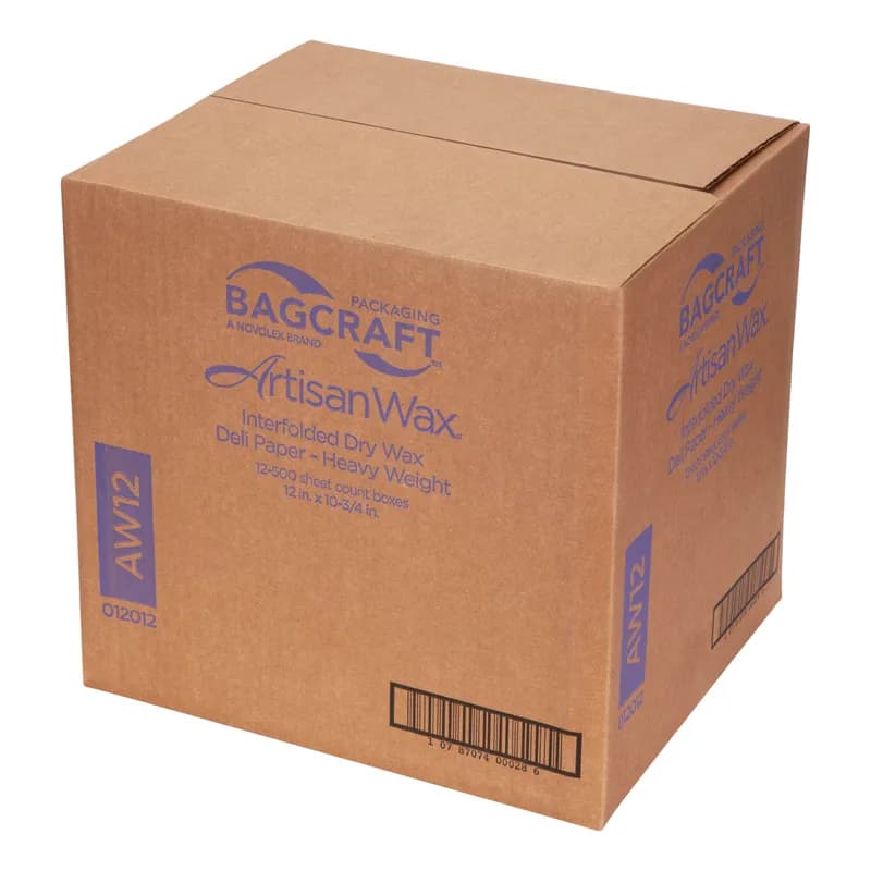 Bagcraft® ArtisanWax AW12 Deli Sheets 12X10.75 IN Dry Wax Paper Heavyweight White 500 Sheets/Pack 12 Packs/Case