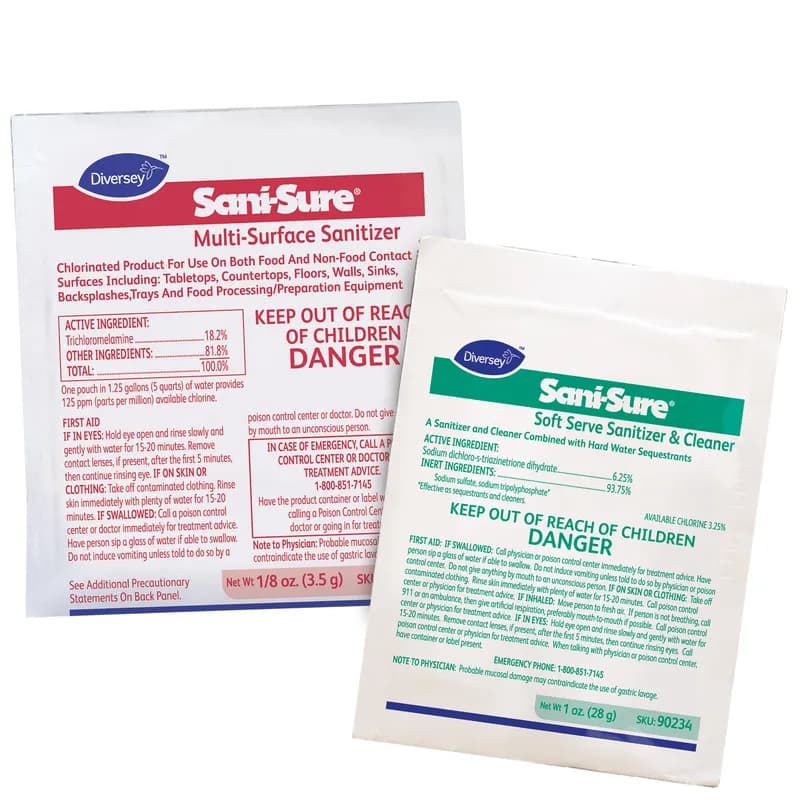 Sani-Sure® Sanitizer 0.125 FLOZ Multi Surface Powder Concentrate Kosher 12/Case