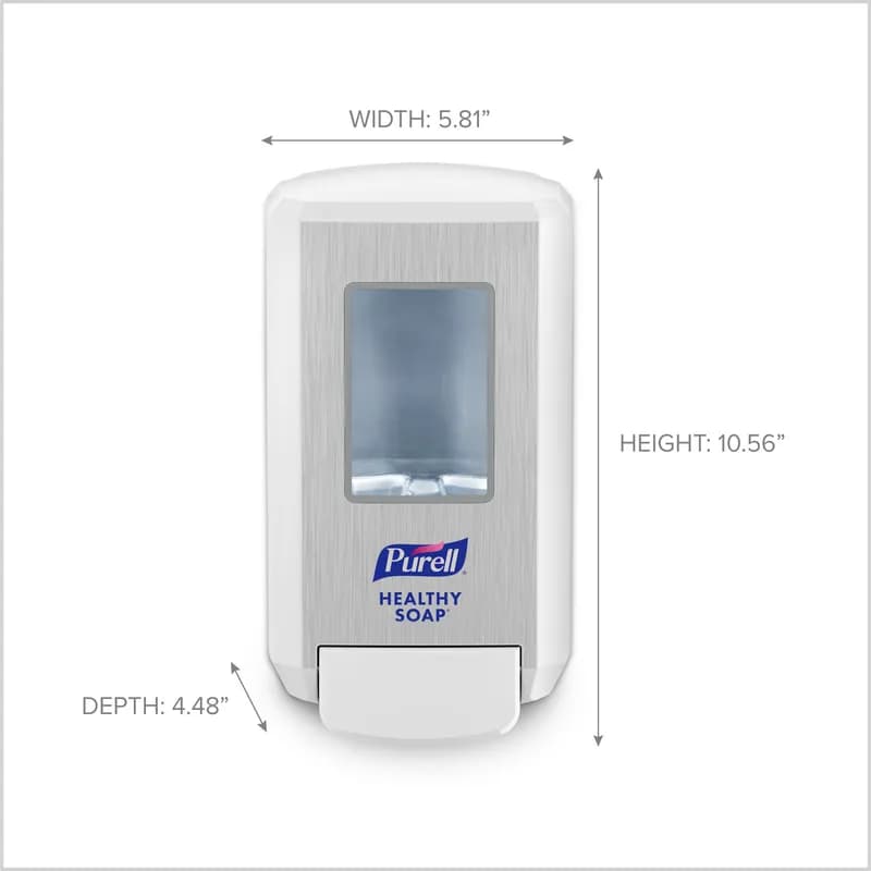 Purell® Hand Soap Dispenser 1200 mL White ABS Wall Mount Push Lever Viewing Window ADA Compliant Lockable For CS4 1/Each
