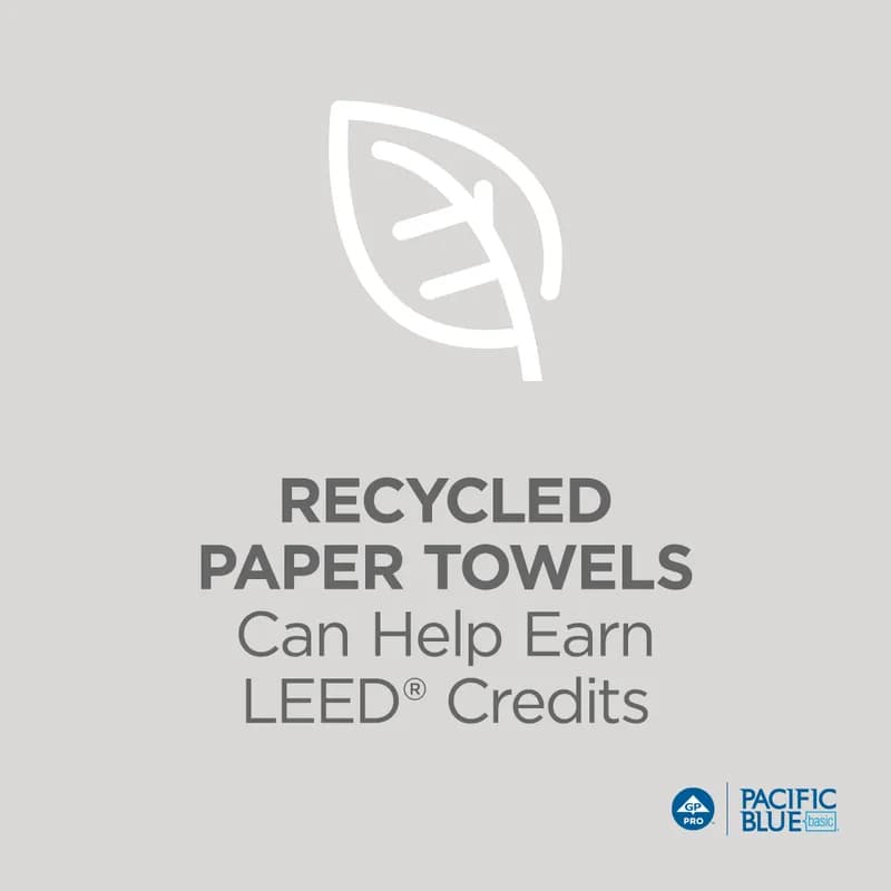 Pacific Blue Basic Folded Paper Towel 9.4X9.2 IN 1PLY White 1/2 Fold 250 Sheets/Pack 16 Packs/Case 4000 Sheets/Case