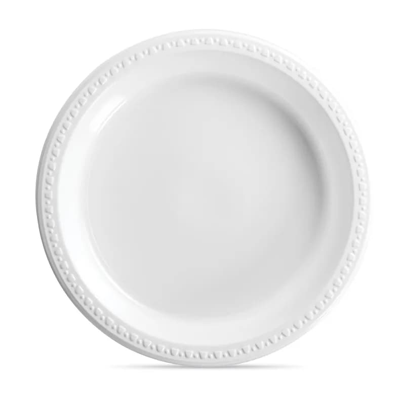 Plate 10.25 IN Plastic White Round Heavy Duty 500/Case