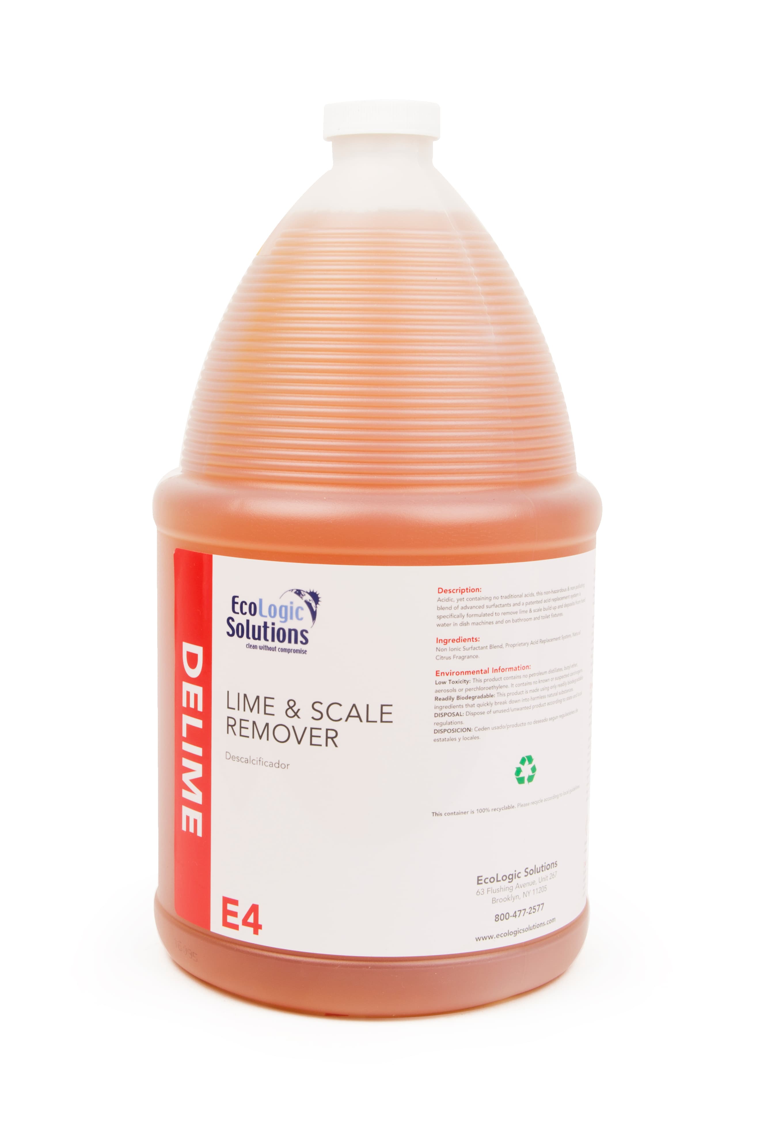 Citrus Scent Delimer & Descaler 1 GAL Multi Surface Neutral Liquid Acid Replacement 4/Case