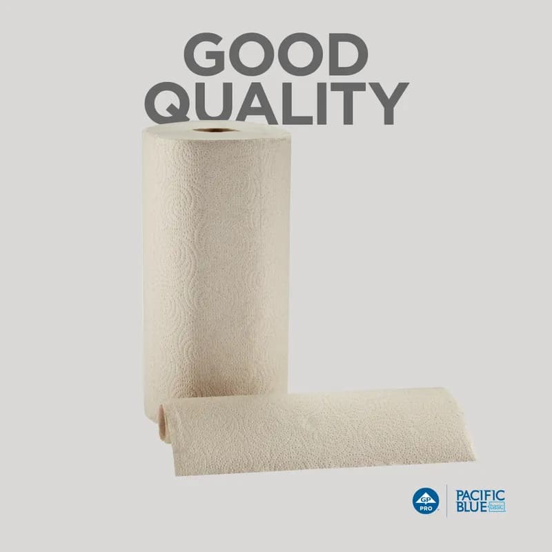Pacific Blue Basic Household & Kitchen Folded Paper Towel 8.8X11 IN 2PLY Kraft 250 Sheets/Pack 12 Packs/Case
