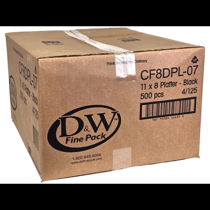 Serving Tray Base 11X8 IN Plastic Black Oval Deep 500/Case