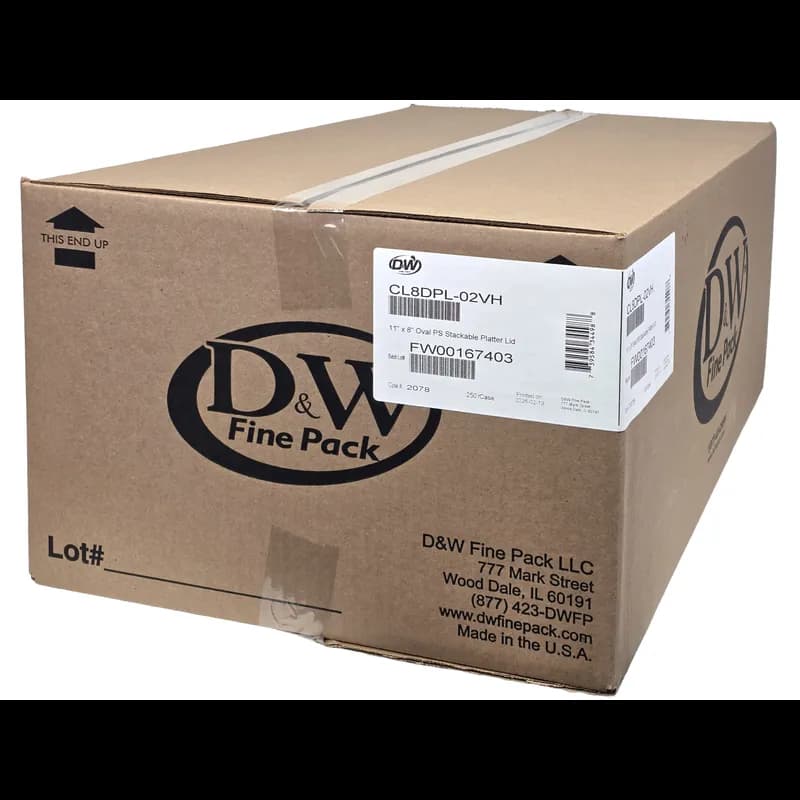Lid 11X8 IN Clear Oval For Plate Unhinged 250/Case