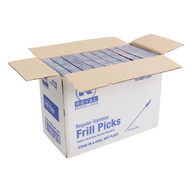 Sandwich Club Frill Pick 3 IN Bamboo Assorted 10000/Case