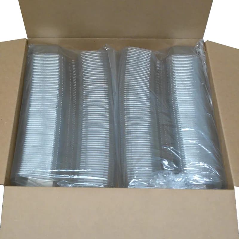 Safe Pinch® Deli Container Hinged With Flat Lid 16 OZ RPET Clear Square 260/Case