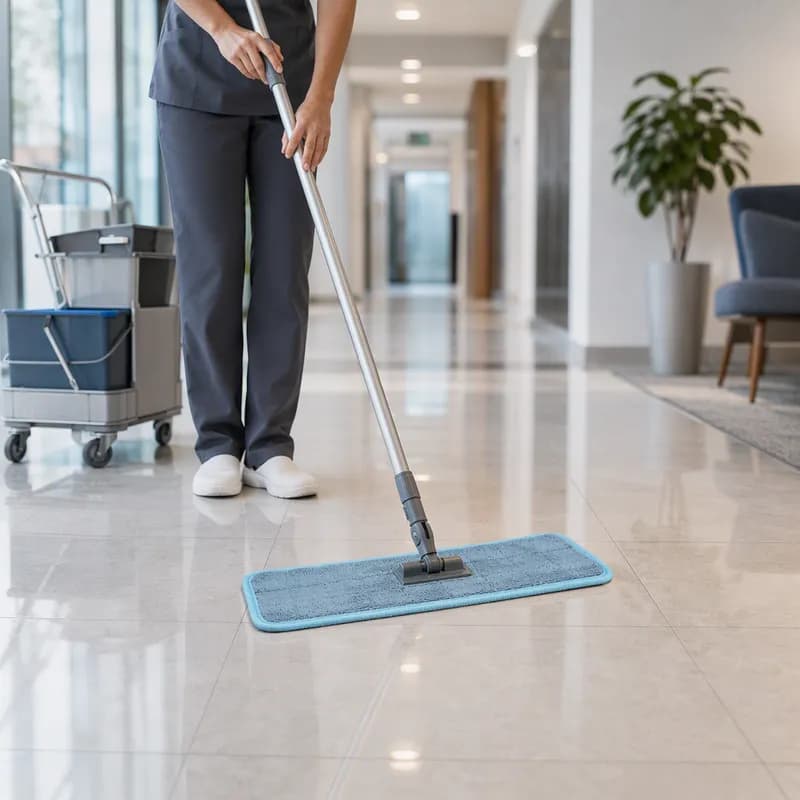 Victoria Bay Mop 18 IN Blue Microfiber Loop End 1/Each