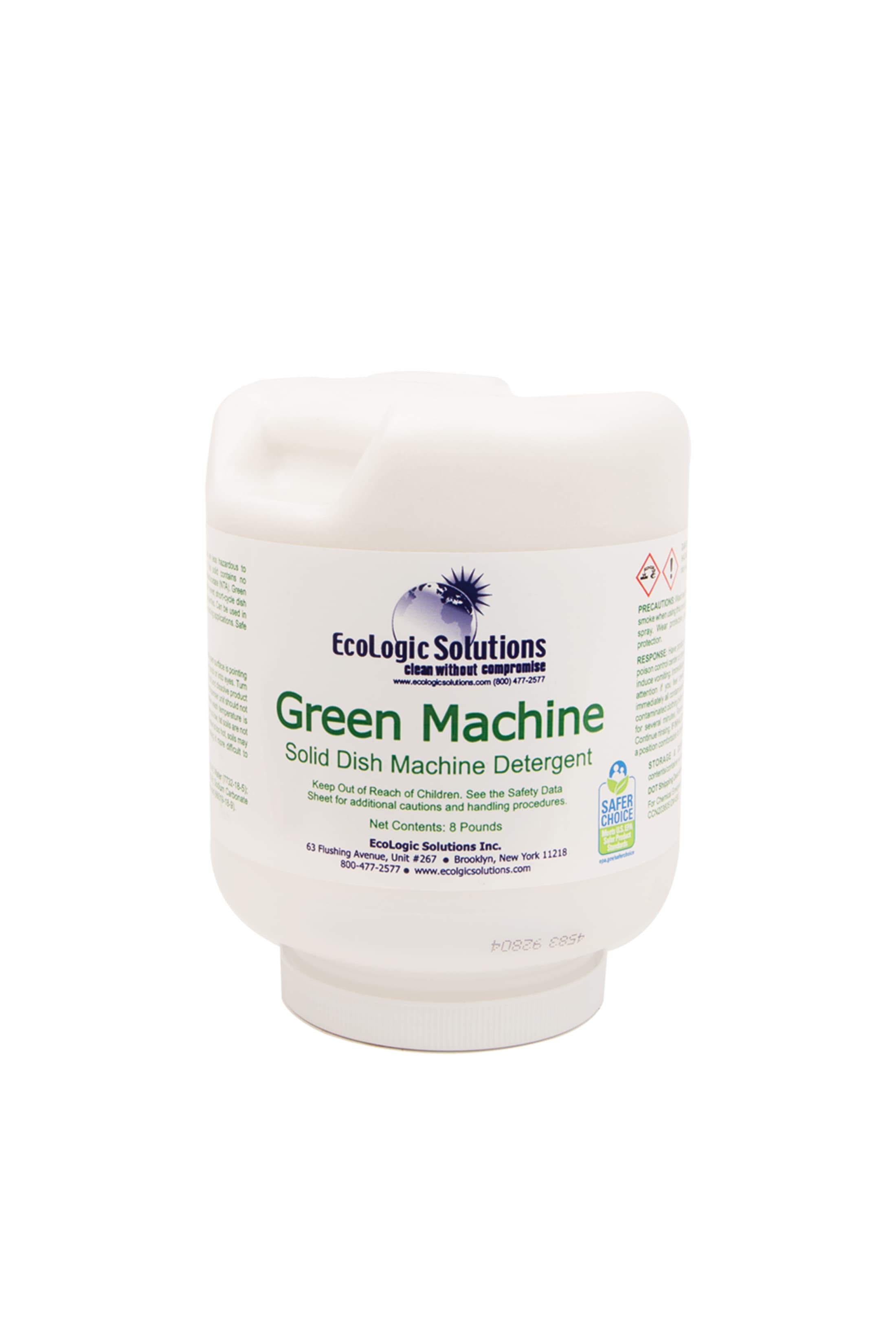 Green Machine Dishmachine Detergent 8 LB Solid 4/Case