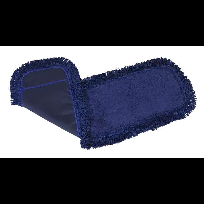 MaxiPlus® Dust Mop Head 18X5 IN Blue Microfiber Slip-On Slot Pocket Backing With Fringe 12/Case