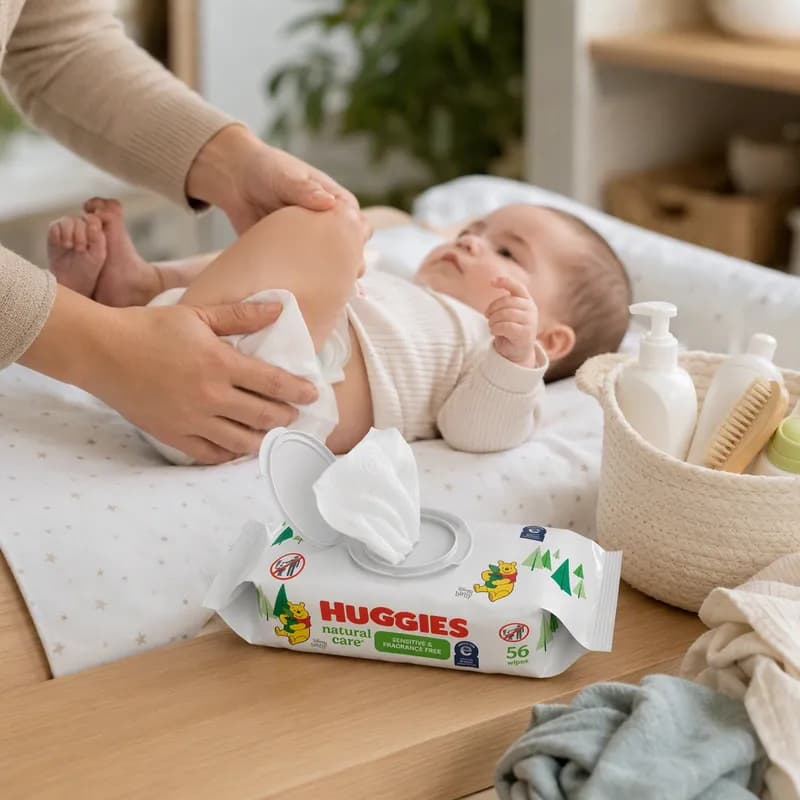 Huggies® Natural Care® Baby Wipe Unscented Soft Pack 8/Case