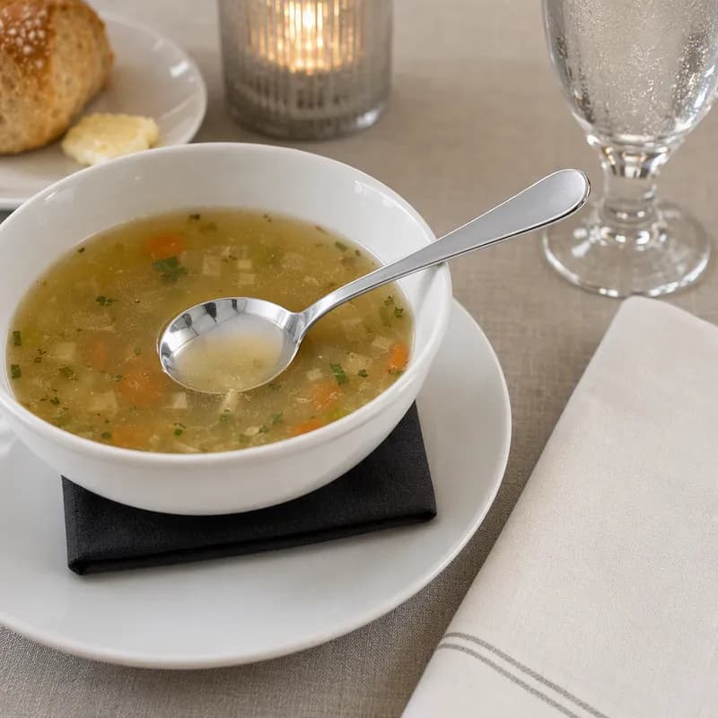 Windsor Bouillon Spoon 6X1.625 IN 18/0 Stainless Steel Medium Weight Silver 12/Dozen