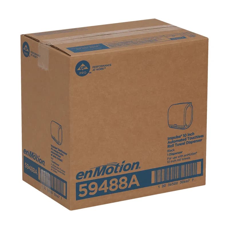 enMotion® Impulse® Paper Towel Dispenser 9.25X14.6X14 IN Wall Mount Black 1-Roll Touchless Automatic 10IN Roll 1/Each