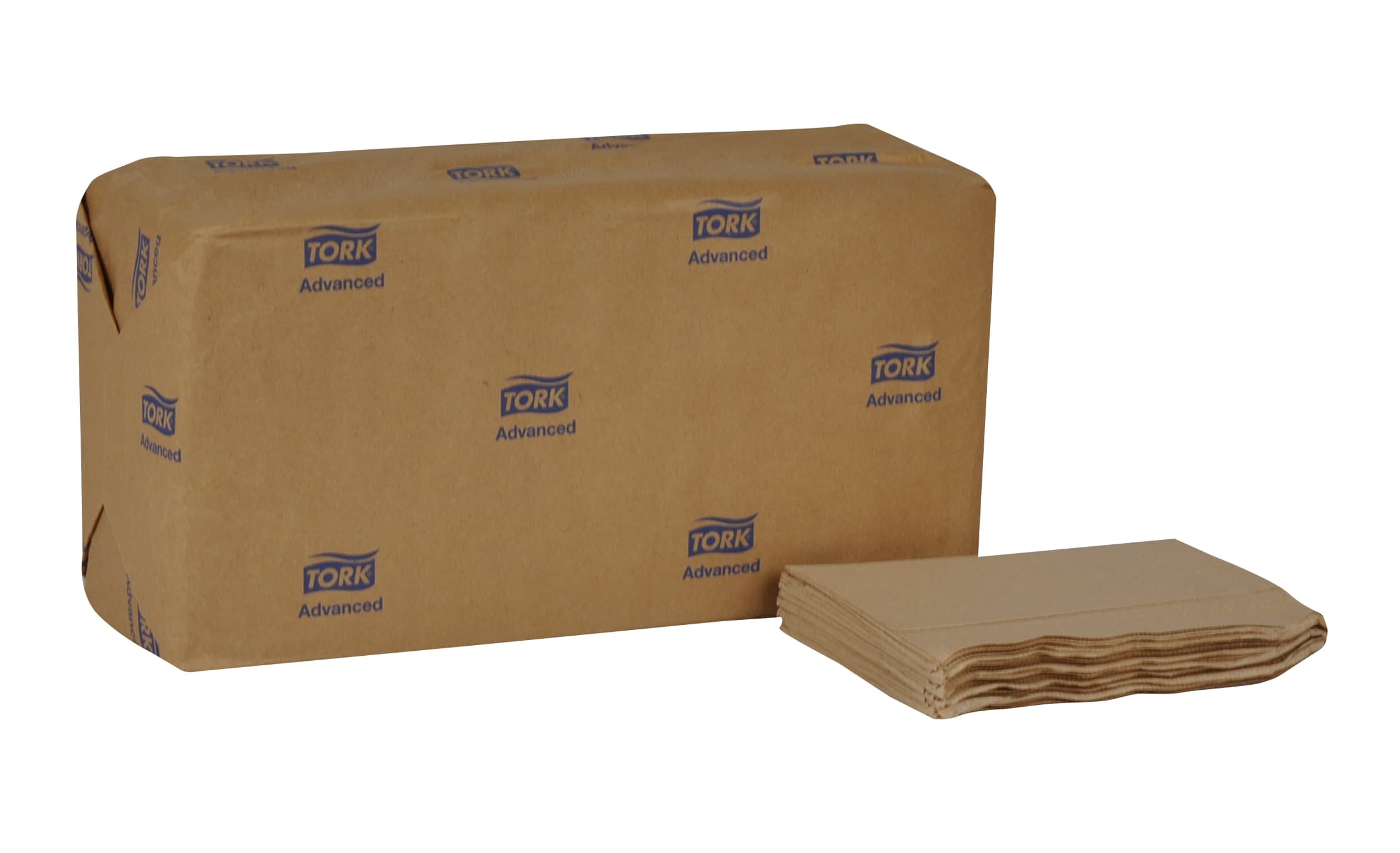 Tork Advanced Dispenser Napkins 17X12 IN 5X6.5 IN Natural Paper 1/8 Fold Refill Embossed 500 Count/Pack 12 Packs/Case