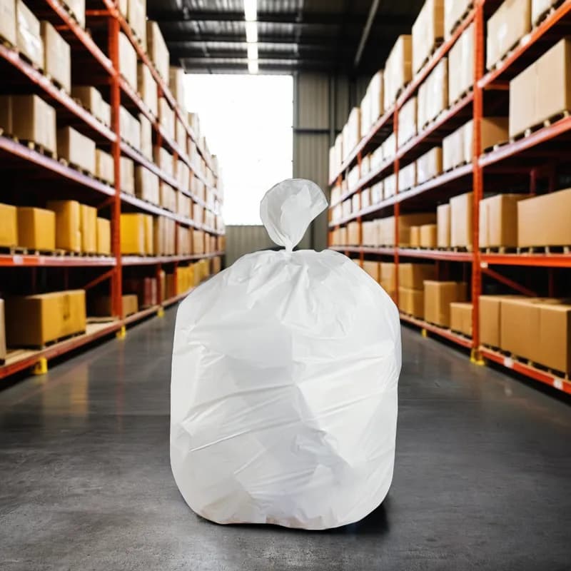 Can Liner 38X58 IN White LLDPE 0.8MIL 100/Case