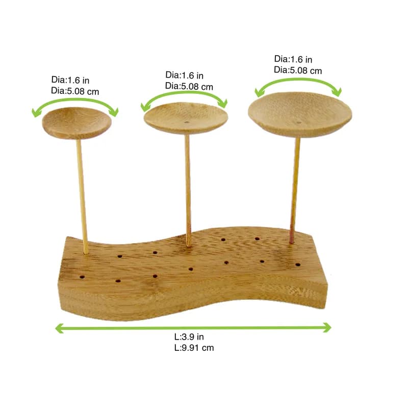 Dish Mini 1.6X3.7 IN Bamboo Natural With Skewer Microwave Safe Freezer Safe 24 Count/Pack 6 Packs/Case 144 Count/Case