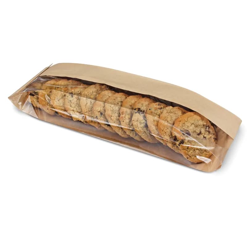Bagcraft® Dubl View ToGo!® Deli Bag 5.75X2.75X9.5 IN Wax Coated Paper PP Kraft With Window 500/Case