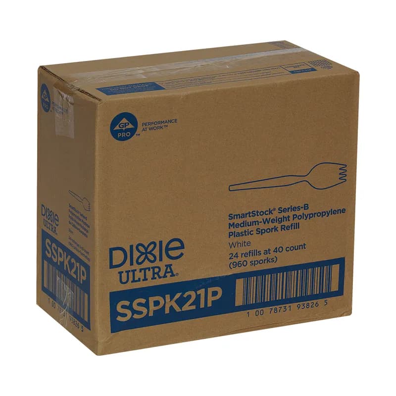 Dixie® Ultra SmartStock® Series-B Spork PP White Medium Weight Refill 960/Case