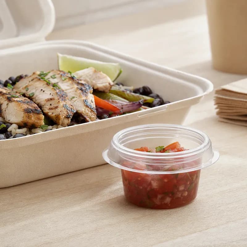 Safe-T-Fresh® Take-Out Container Insert 4 OZ 3.625X1.75 IN RPET Clear Round 1200/Case