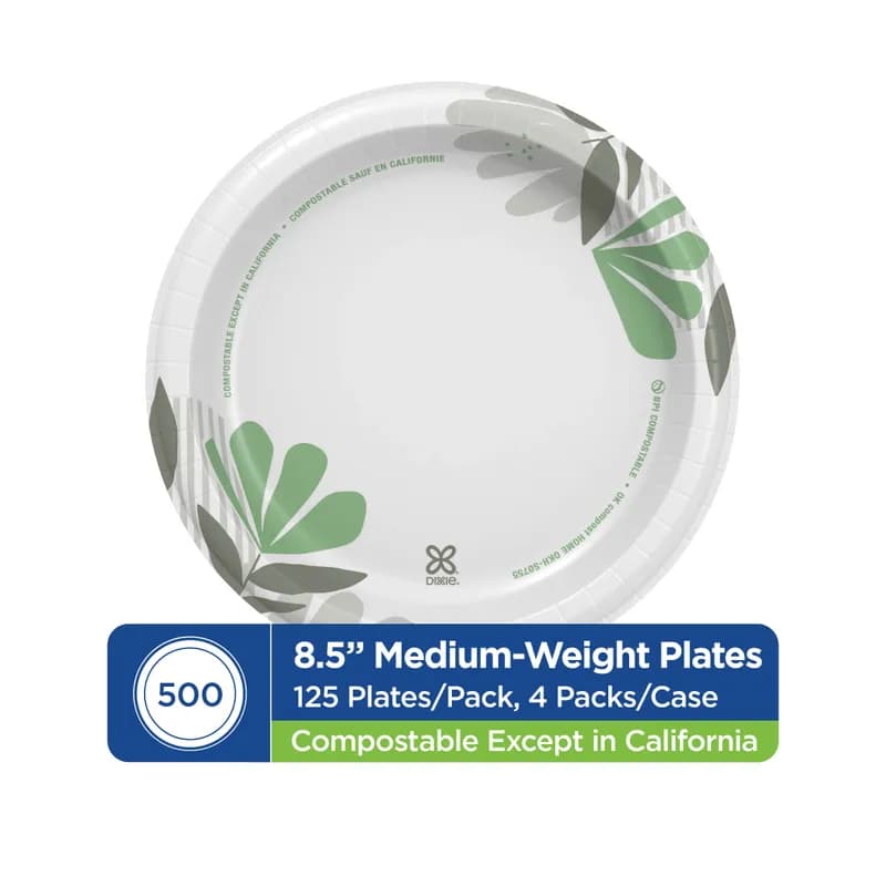 Dixie® Plate 8.5 IN Paper Multicolor Pathways Round Medium Weight 500/Case