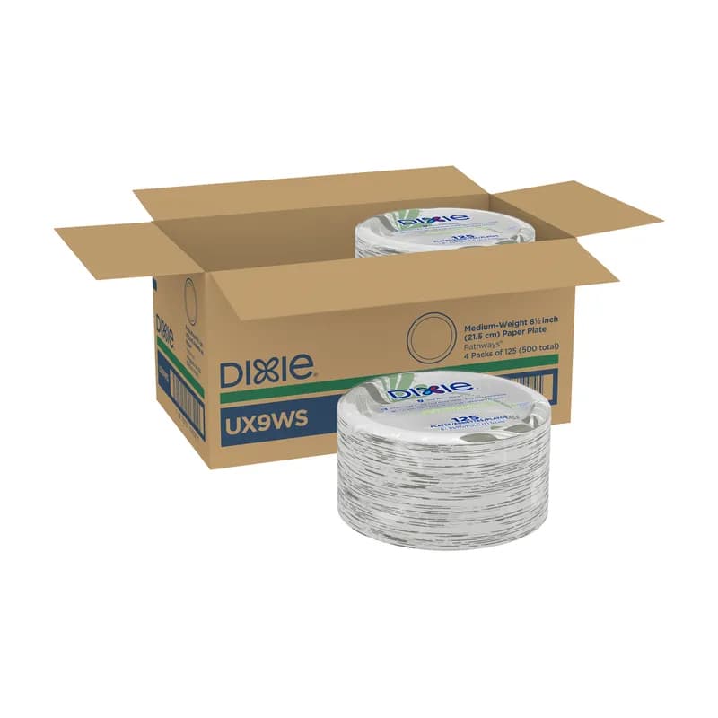 Dixie® Plate 8.5 IN Paper Multicolor Pathways Round Medium Weight 500/Case