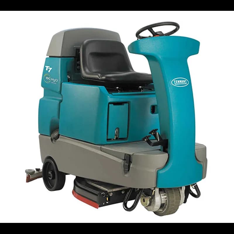 Tennant T7 Commercial Use Rider Scrubber 26IN Teal With 26IN Head On-Board Charger Pad 240Ah Batteries 1/Each