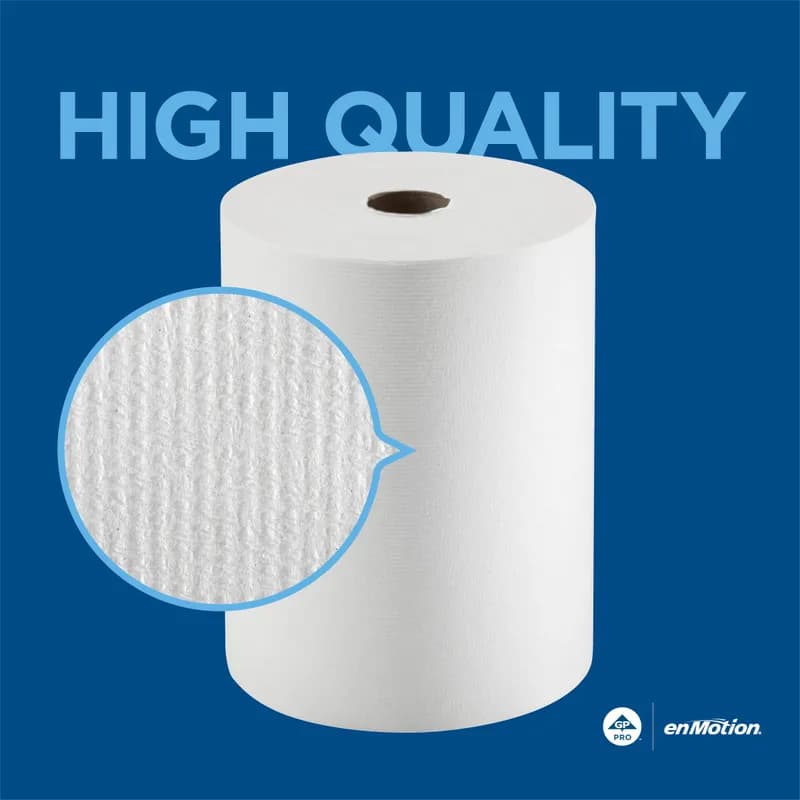 enMotion® Roll Paper Towel 10IN X800FT 1PLY White Standard Roll 7.85IN Roll 800 Sheets/Roll 6 Rolls/Case