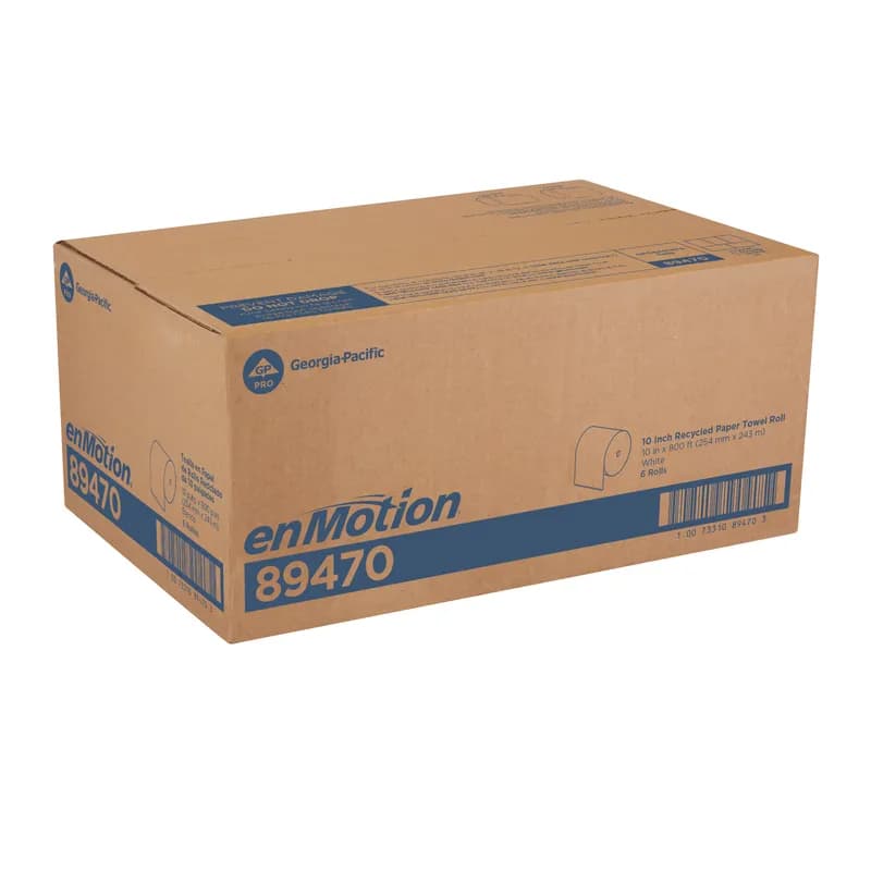 enMotion® Roll Paper Towel 10IN X800FT 1PLY White Standard Roll 7.85IN Roll 800 Sheets/Roll 6 Rolls/Case