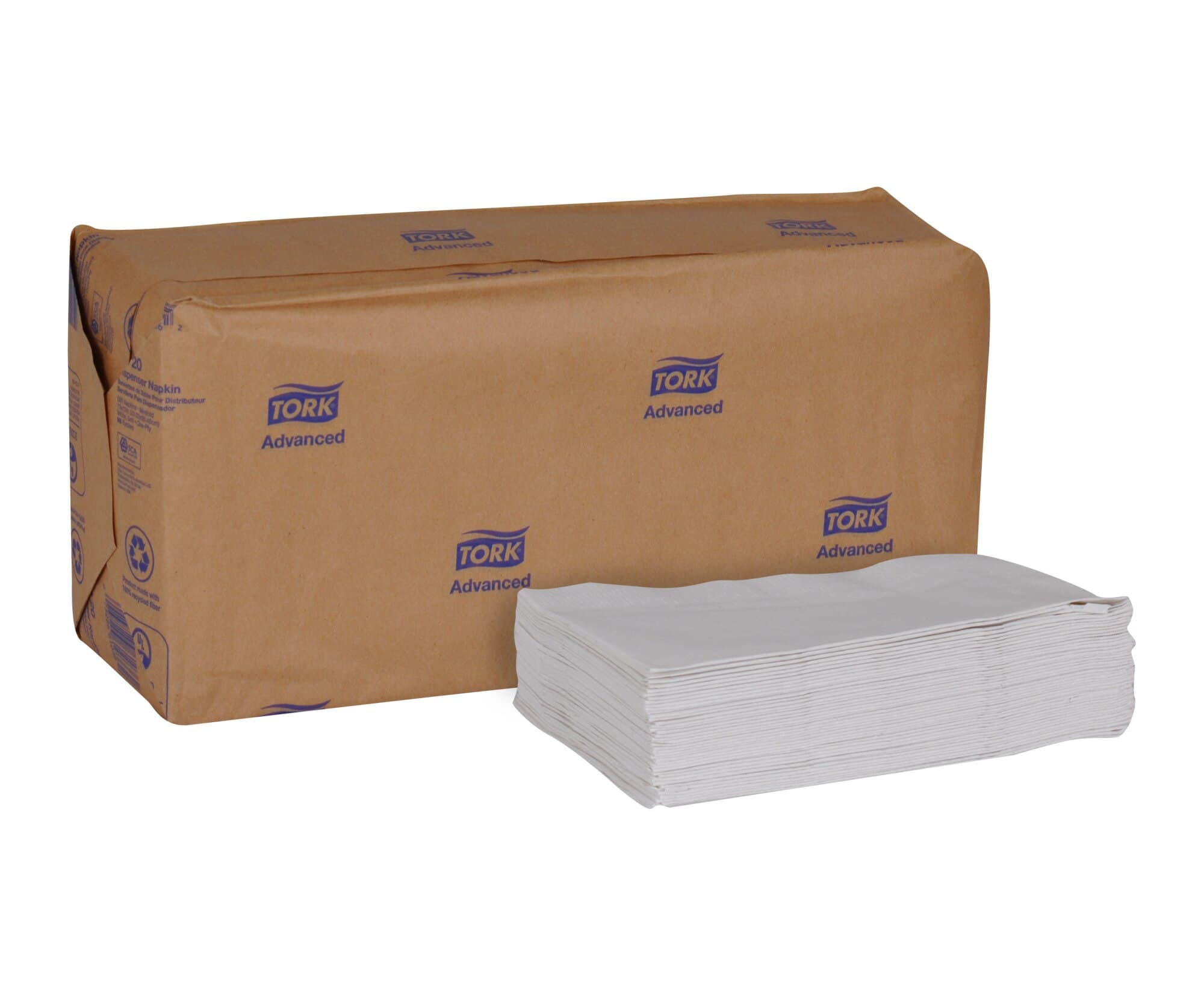 Attends® Advanced Dispenser Napkins 12X13 IN White Paper 1/8 Fold Refill 500 Count/Pack 12 Packs/Case 6000 Count/Case