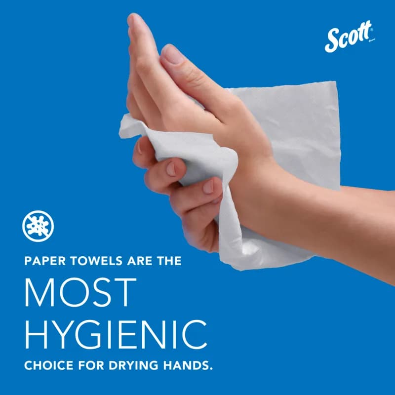 Scott® Roll Paper Towel 8X8 IN 400 FT White Hardwound Core 400 Sheets/Roll 12 Rolls/Case 4800 Sheets/Case