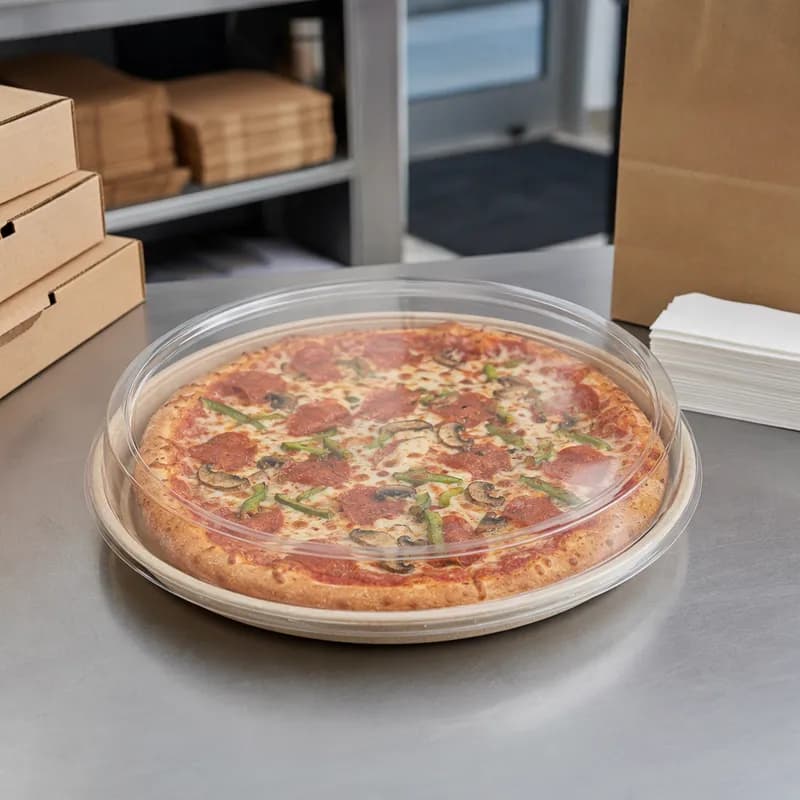 Lid 12 IN PET Clear Plain For Whole Pizza Box 100/Case