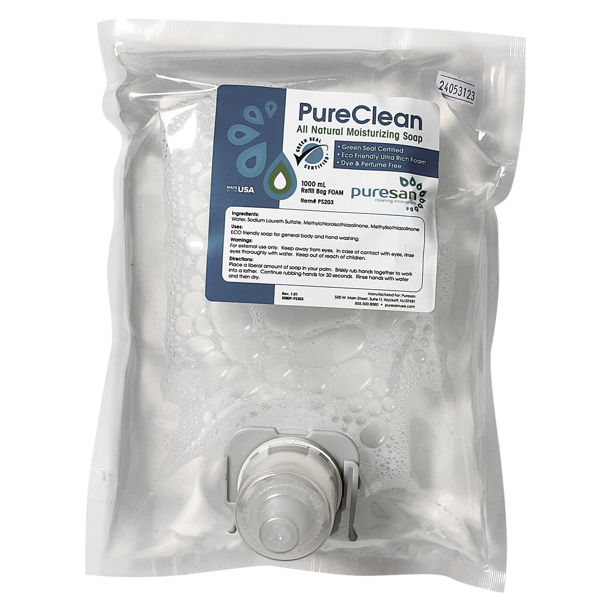 PureClean Hand Soap Foam 1 L Fragrance Free Clear Enriched 6/Case