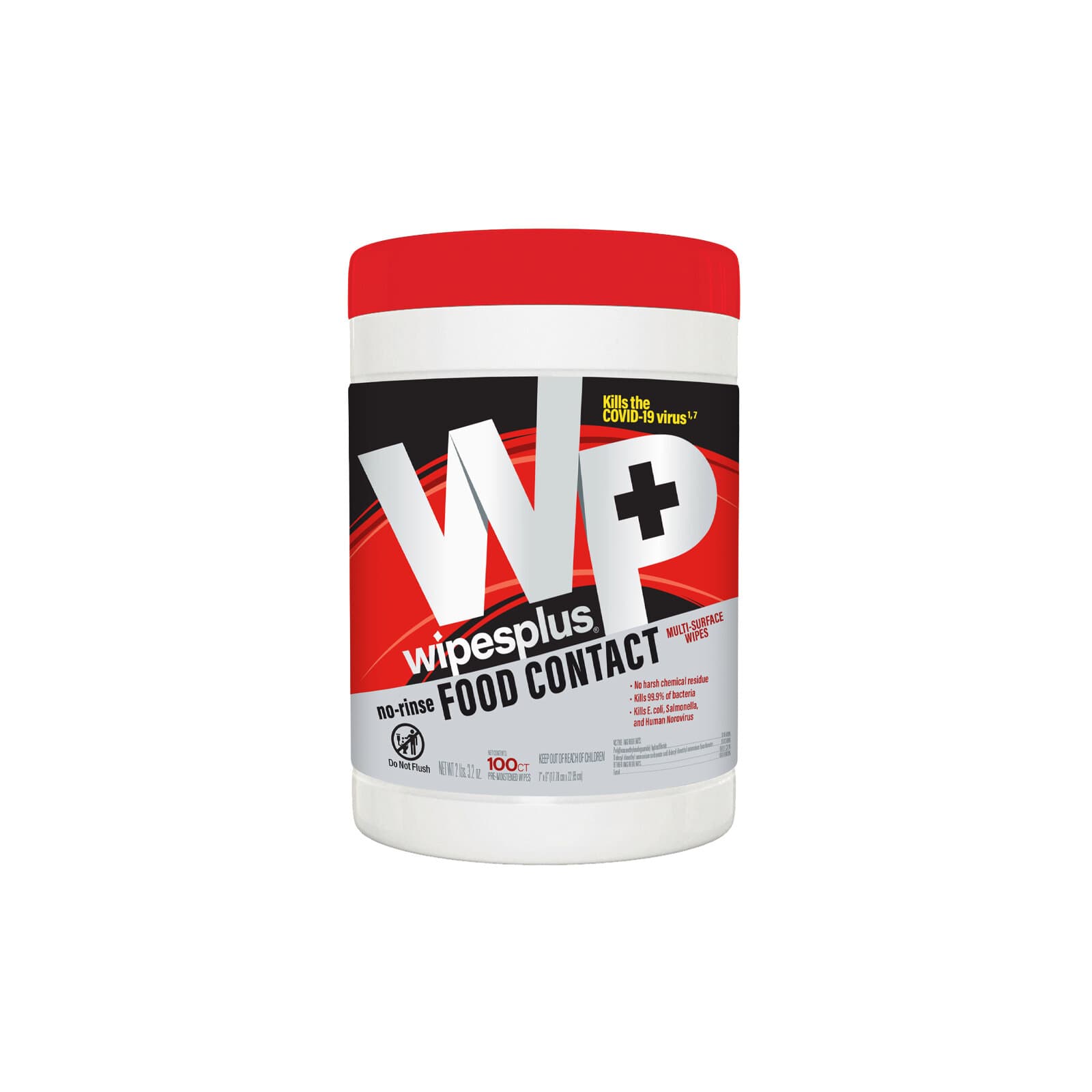 WipesPlus® Disinfectant Food Contact Wipe Bactericidal 100 Count/Pack 12 Packs/Case 1200 Count/Case