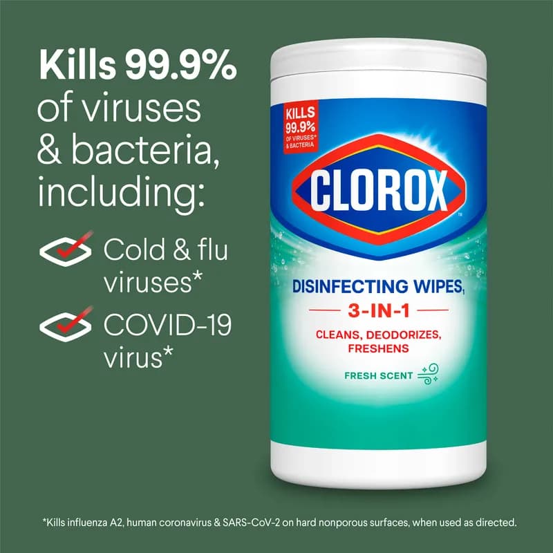 Clorox® Fresh Scent One-Step Disinfectant Multi Surface Wipe Bleach-Free Antibacterial 35 Count/Pack 12 Packs/Case