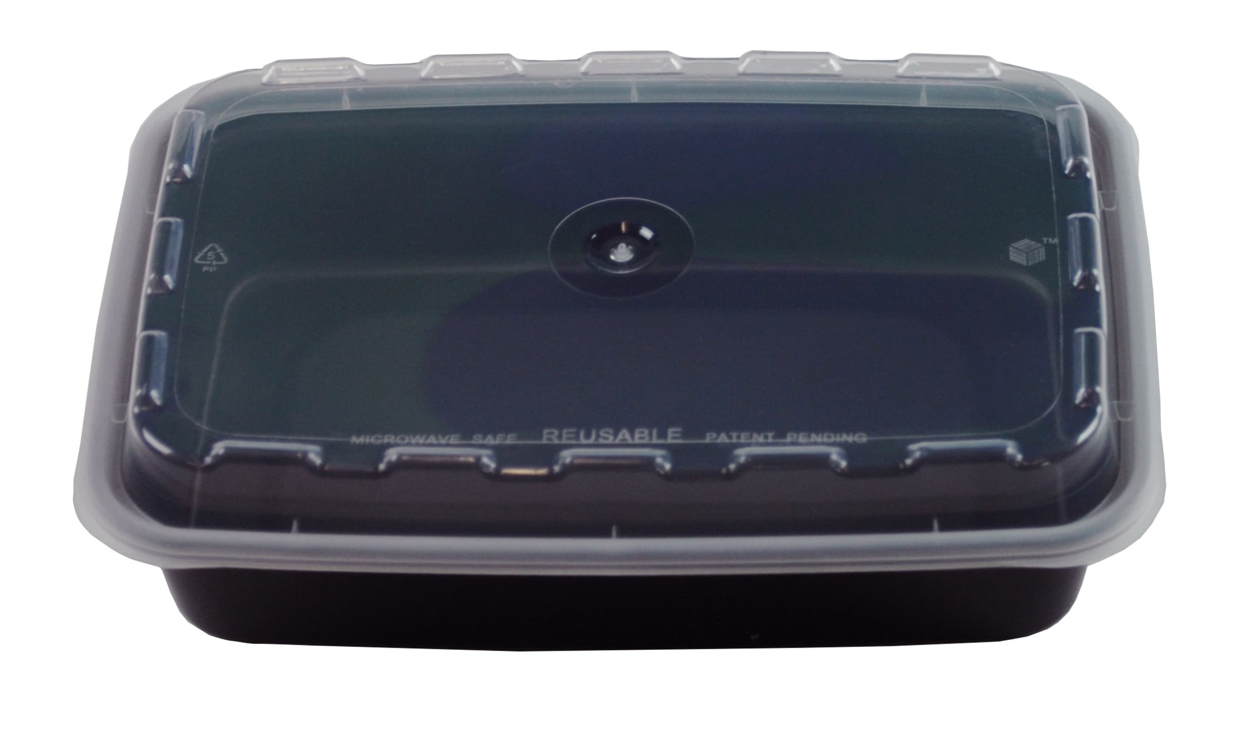 Take-Out Container Base & Lid Combo With Dome Lid 16 OZ Plastic Black Rectangle 150/Case