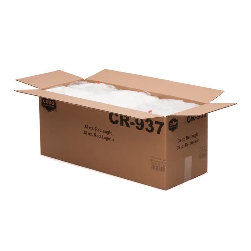 Take-Out Container Base & Lid Combo With Dome Lid 38 OZ Plastic White Clear Rectangle 150/Case