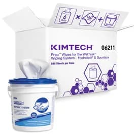 Kimtech™ Prep Cleaning Wipe 12X6 IN Spunlace White Disinfectants Sanitizers Solvents 140 Count/Pack 6 Packs/Case