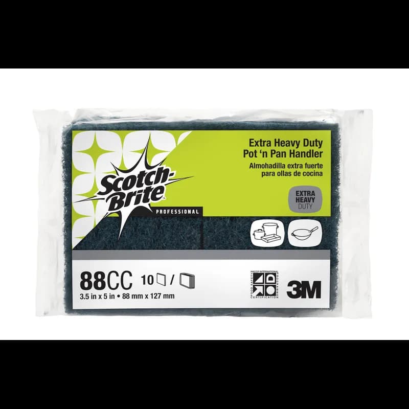 Scotch-Brite™ 88 Scouring Pad 3.5X5 IN Heavy Duty Fiber Dark Blue Rect Pot & Pan Dishwasher Safe 10 Count/Box 4 Box/Case