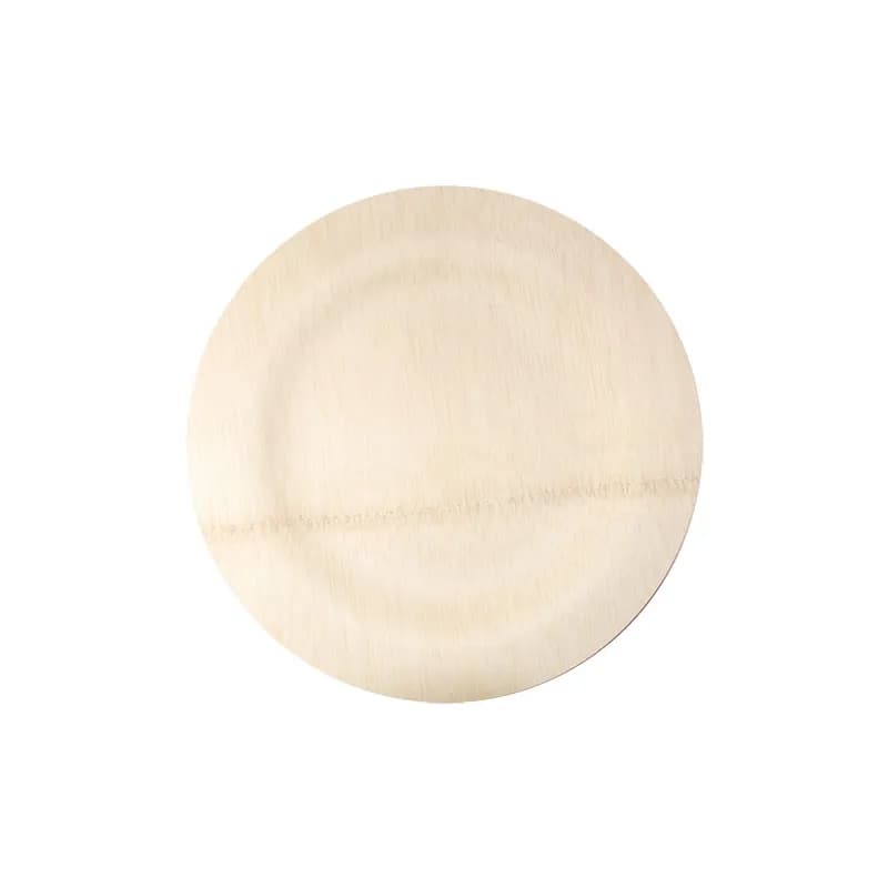 Plate 9 IN Bamboo Natural Round 100/Box