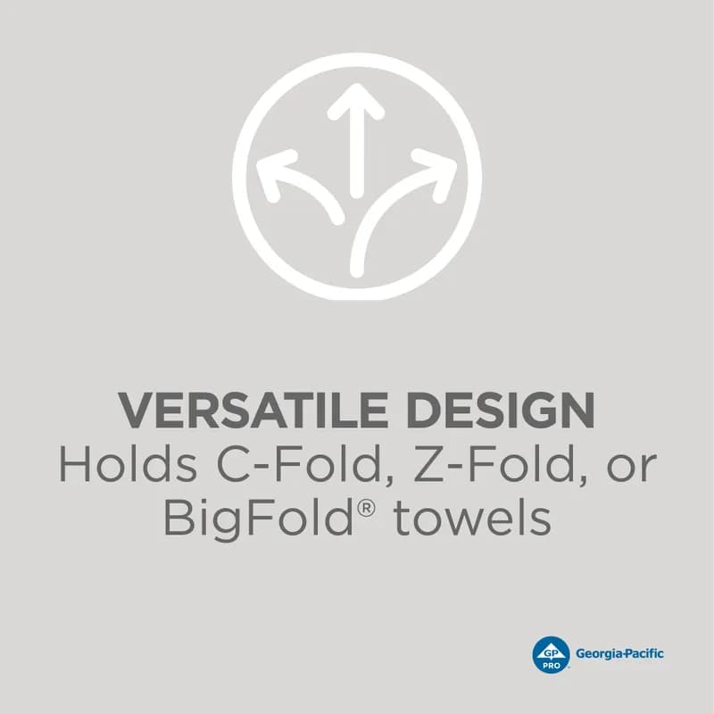 Georgia-Pacific Pro® Paper Towel Dispenser 4.438X11.75 IN Metal Wall Mount, Locking White Multifold 1/Each