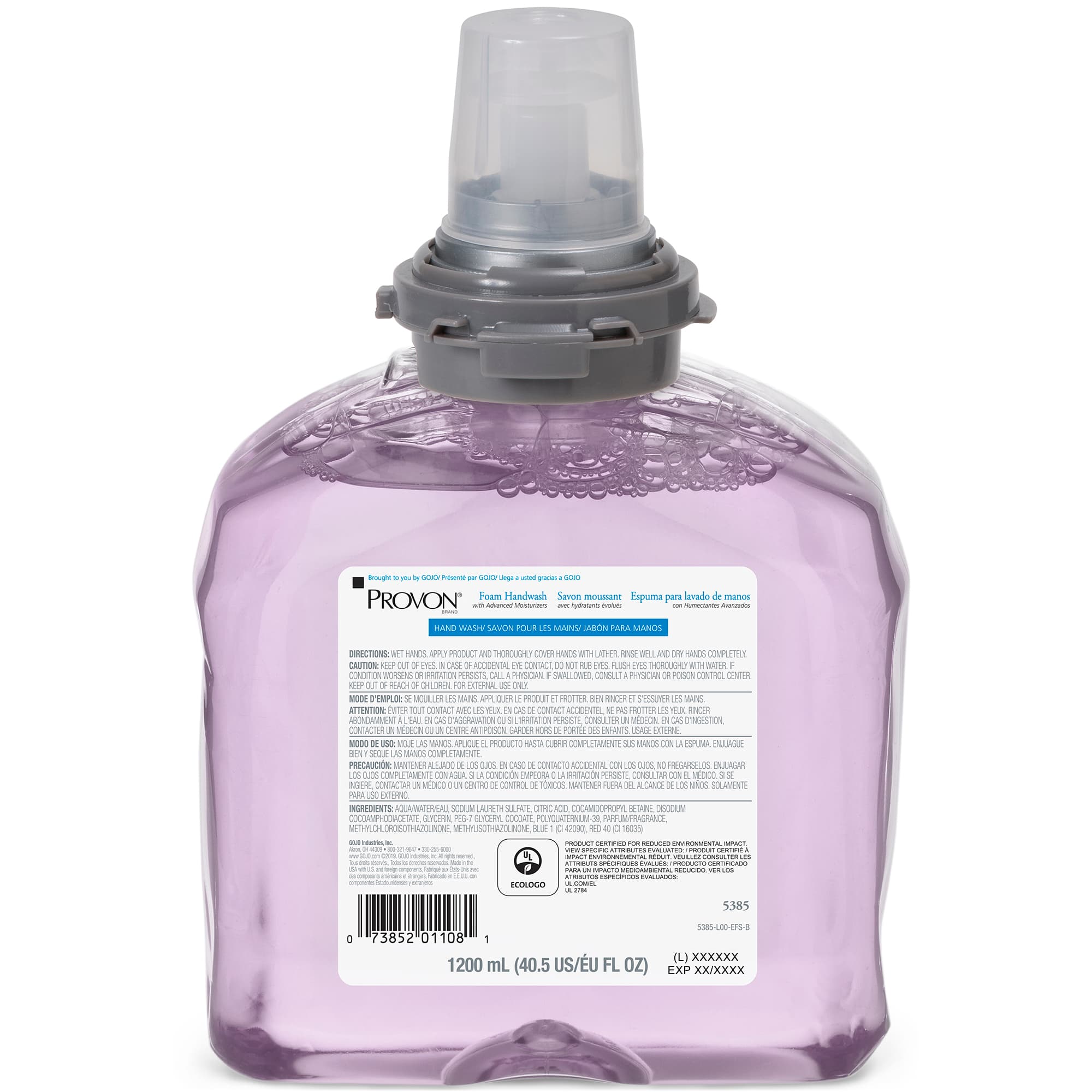 PROVON® Handwash Foam 1200 mL 3.41X5.47X8.25 IN Cranberry Refill Advanced Moisturizers For TFX 2/Case