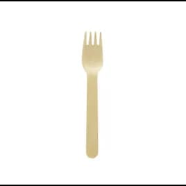 Fork 6.2 IN Wood Natural 100 Count/Pack 20 Packs/Case 2000 Count/Case