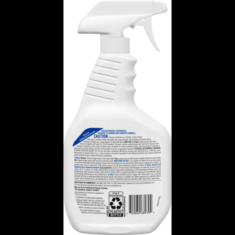 Clorox Healthcare® Fruity Floral Bleach Germicidal 1-Step Disinf Clnr & Deod 1 QT Multi Surf RTU Spray Antibac 6/Case