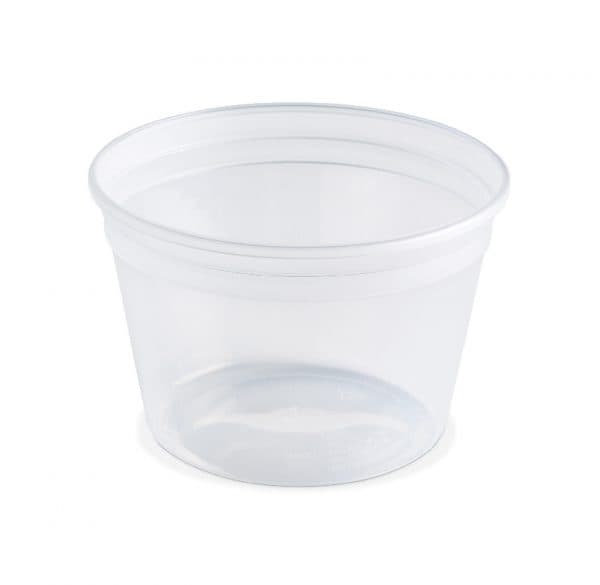Value Line Deli Container Base 16 OZ PP Clear Round 500/Case