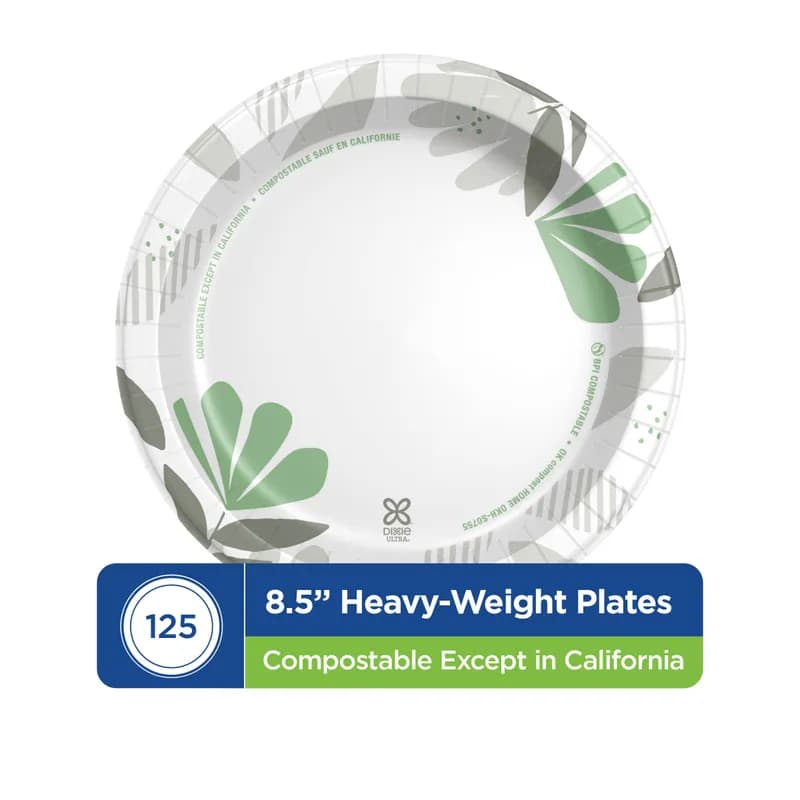Dixie® Ultra Plate 8.5 IN Paper Multicolor Pathways Round Heavy Duty 500/Case