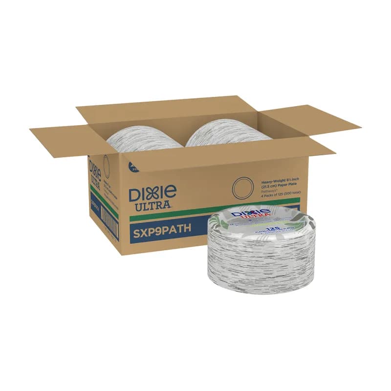 Dixie® Ultra Plate 8.5 IN Paper Multicolor Pathways Round Heavy Duty 500/Case