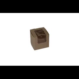 Bakery Box 4X4X4 IN Paperboard Kraft With Window 100/Case