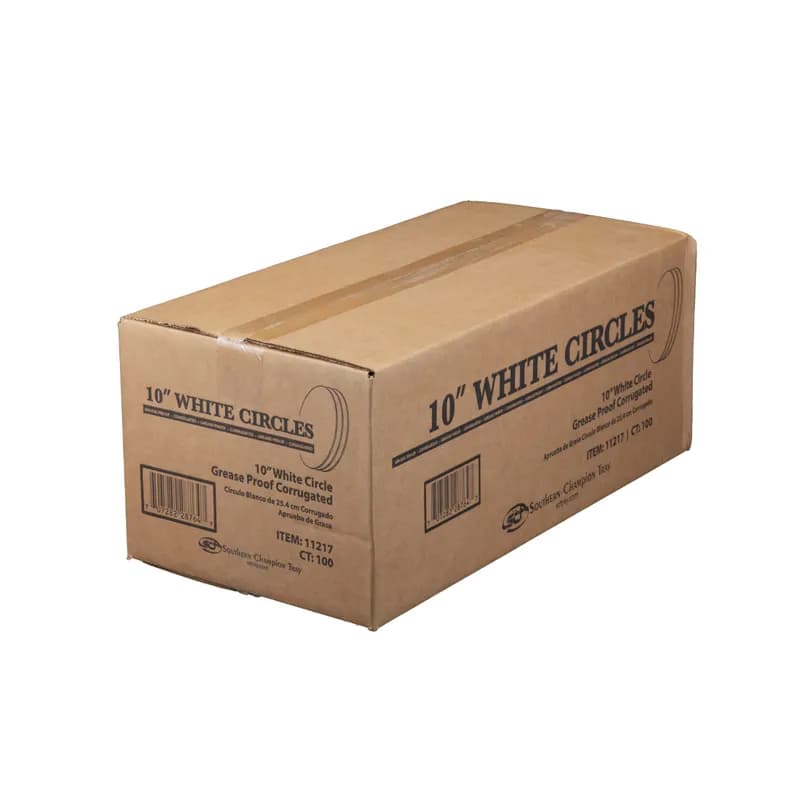 Cake Circle 10 IN Corrugated Paperboard White Round Grease Resistant Single Wall 100/Case