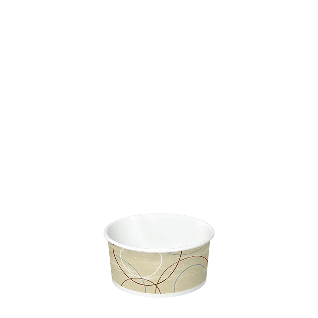 Food Container Base 3 OZ Double Wall Poly-Coated Paper Multicolor Champagne Round 1000/Case