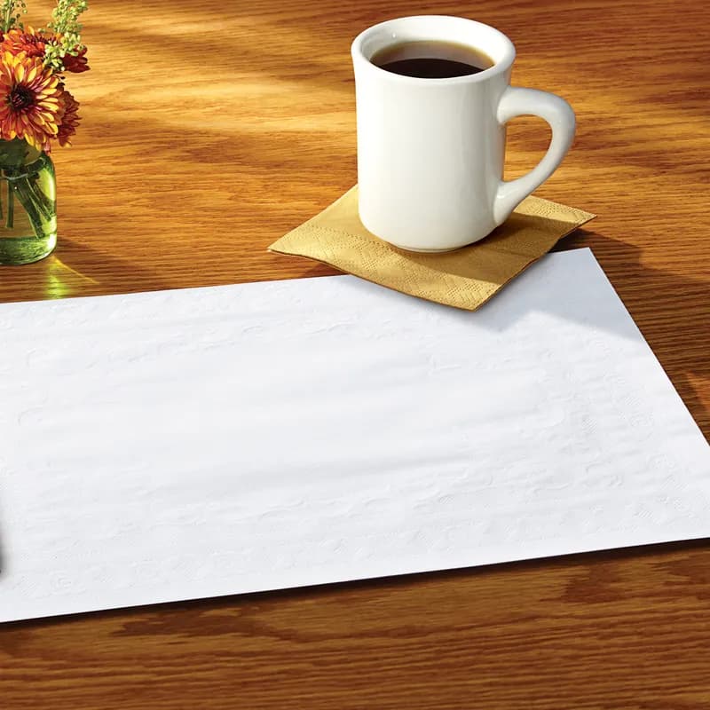 Placemat 10X14 IN White Paper Embossed 1000/Case